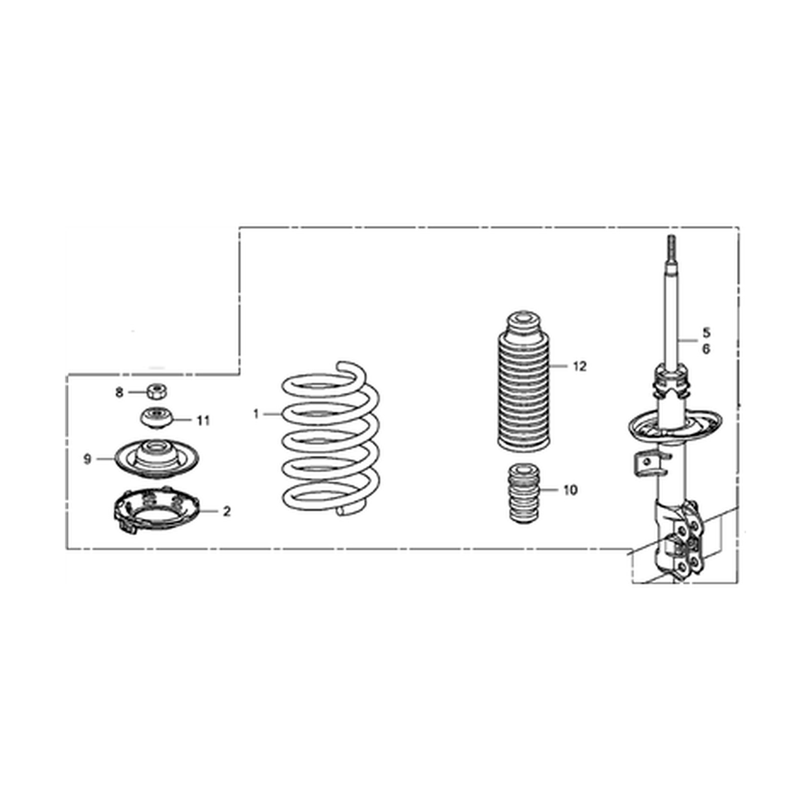 Honda Fit 2007-2008 Front Right Shock Absorber OE 51601-SLN-A04